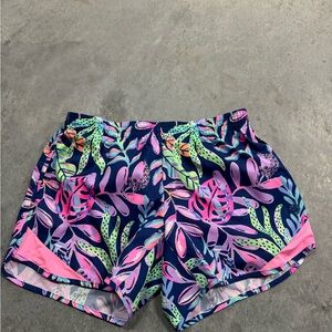 Lilly Pulitzer Tropical Print Athletic Shorts - Pink, Green, Blue